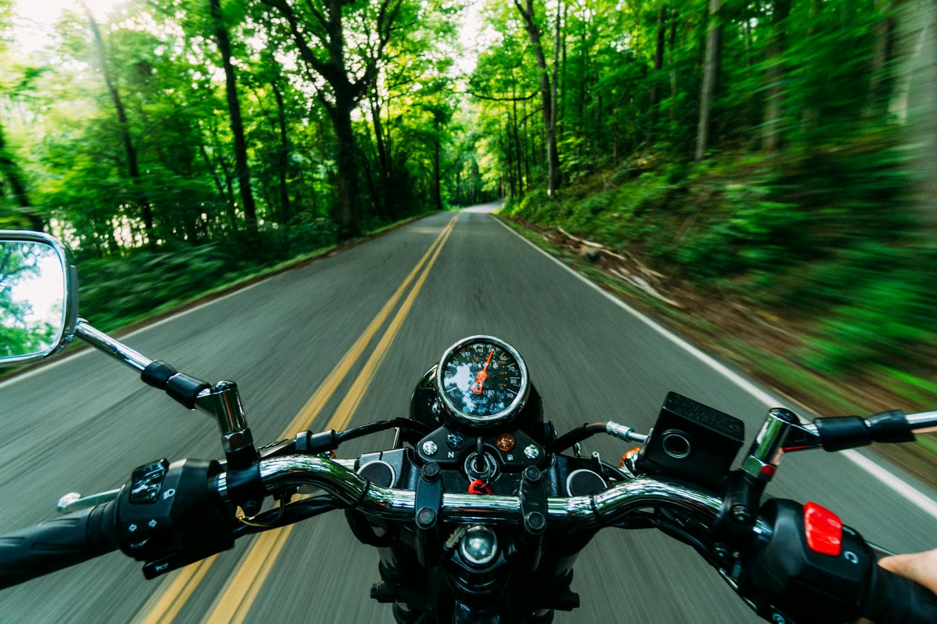 Riding a bike on road